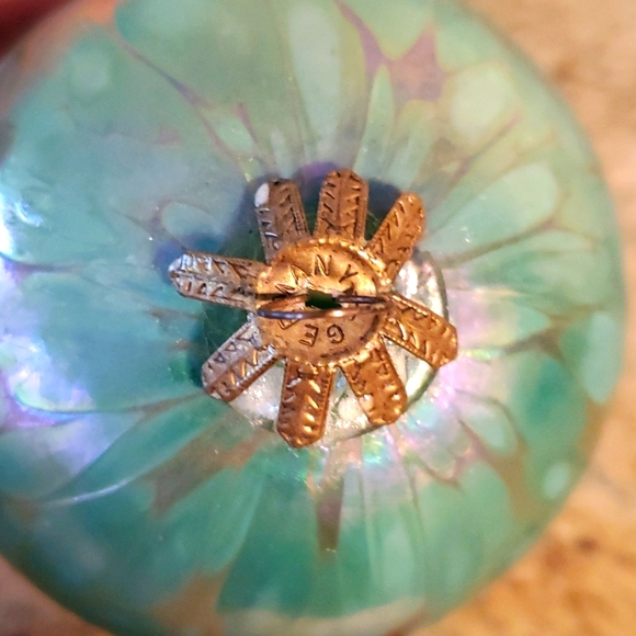 Vintage West Germany opalescent green glass Christmas ornament - Picture 4 of 15